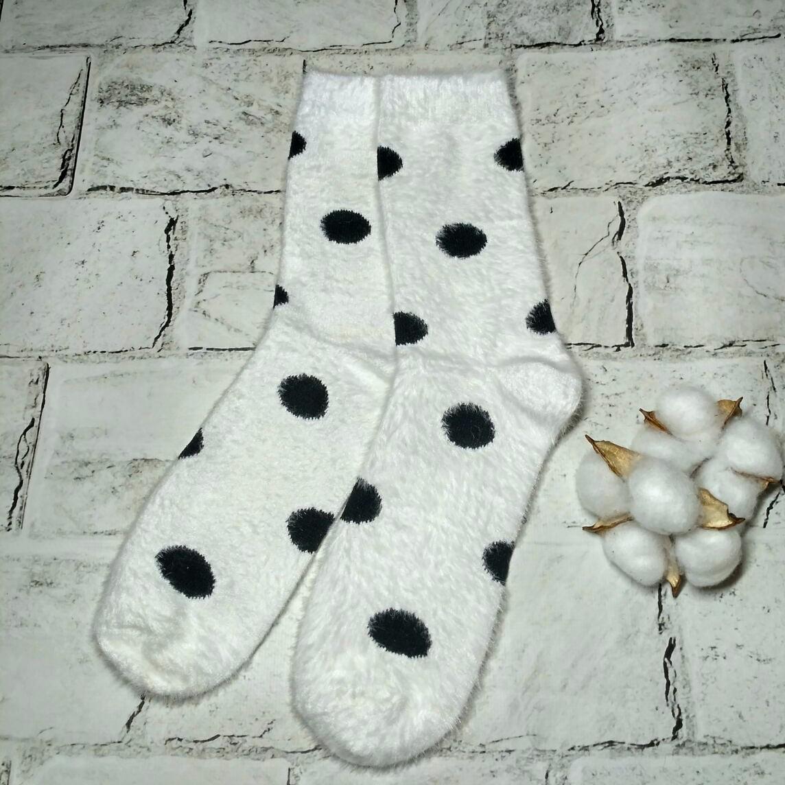 Термоноски женские высокие Горох норка/кашемир р. 36-40 Белый (BJ6624-1)