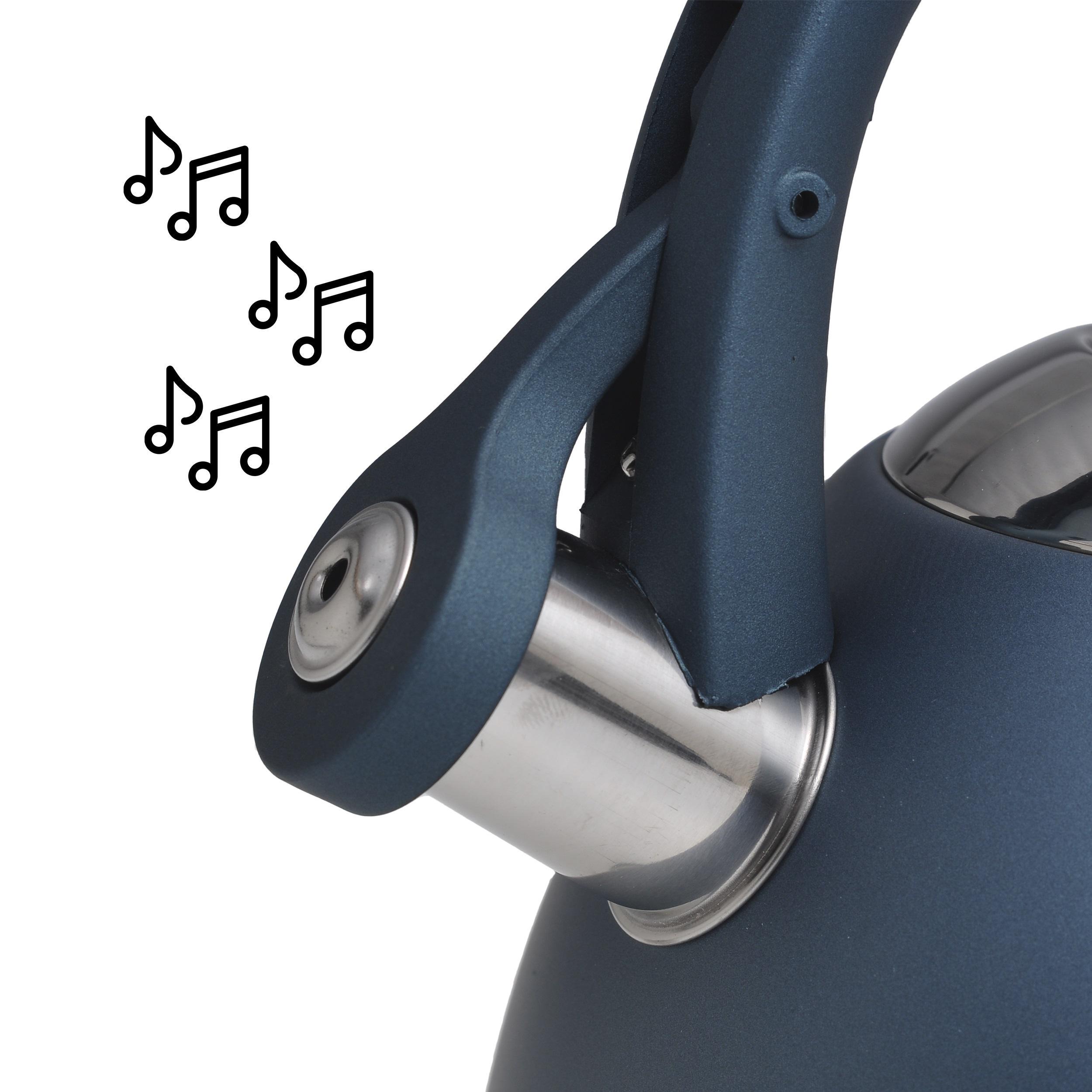 Чайник со свистком и ручкой с покрытием soft touch Kamille KM-0861 из нержавеющей стали 3 л Голубой (150-84-0861) - фото 3 Чайник со свистком и ручкой с покрытием soft touch Kamille KM-0861 из нержавеющей стали 3 л Голубой (150-84-0861) - фото 3