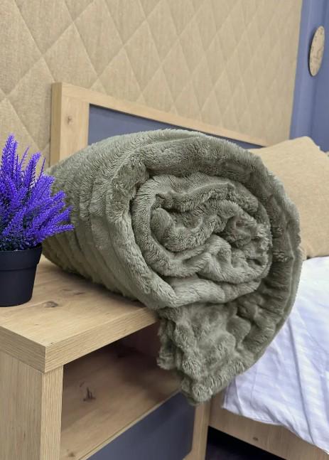 Покривало на ліжко/диван VIP Шарпей в полоску 200х230 см Болотний (87-143) - фото 2 Покривало на ліжко/диван VIP Шарпей в полоску 200х230 см Болотний (87-143) - фото 2