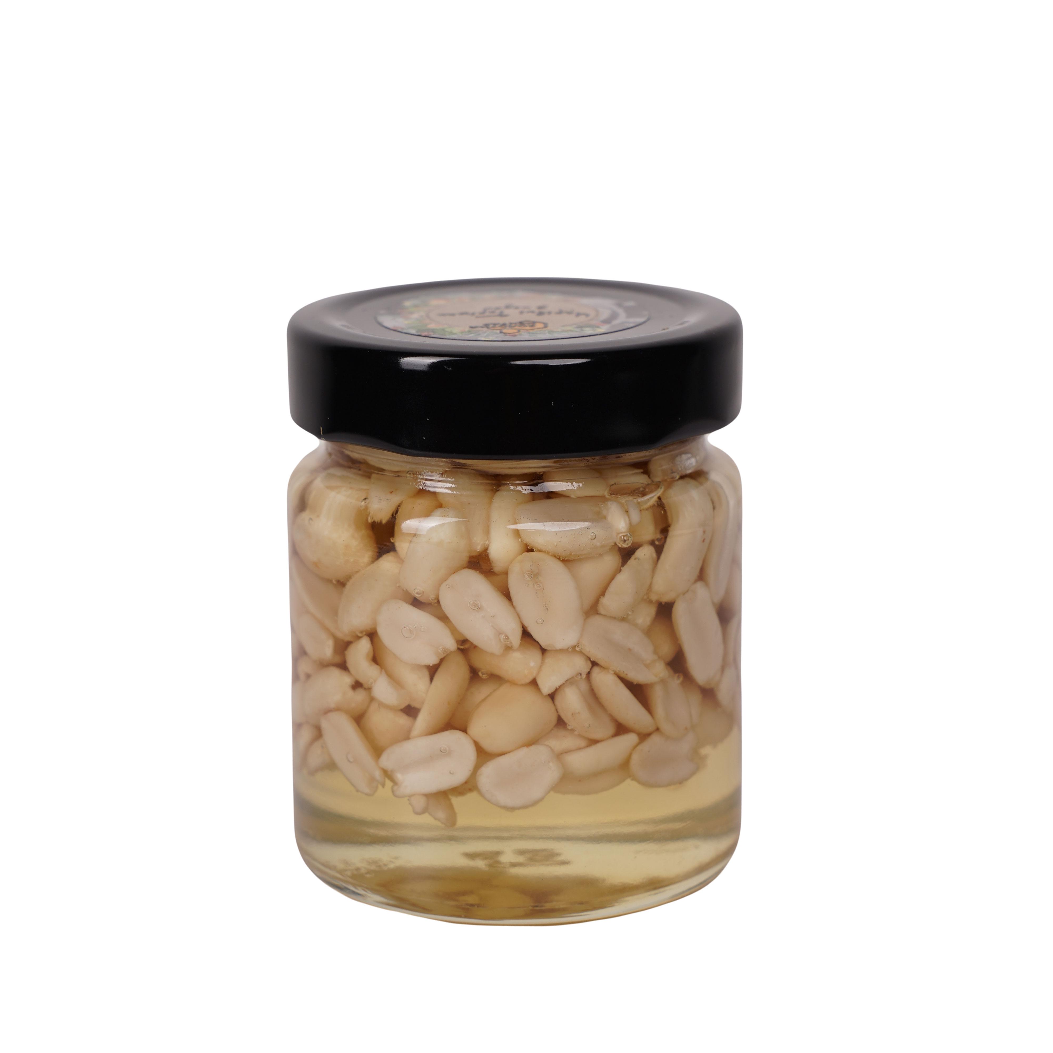 Мёд акациевый пчелиный с арахисом Золотой Нектар в стеклянной банке украинский 215 г