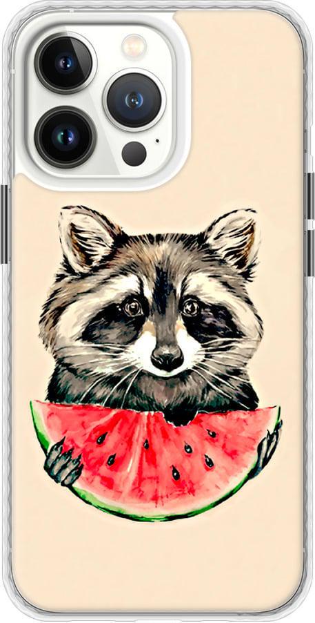 Чехол на iPhone 13 Pro Енотик с арбузом (4605pc-2372-42517) Чехол на iPhone 13 Pro Енотик с арбузом (4605pc-2372-42517)