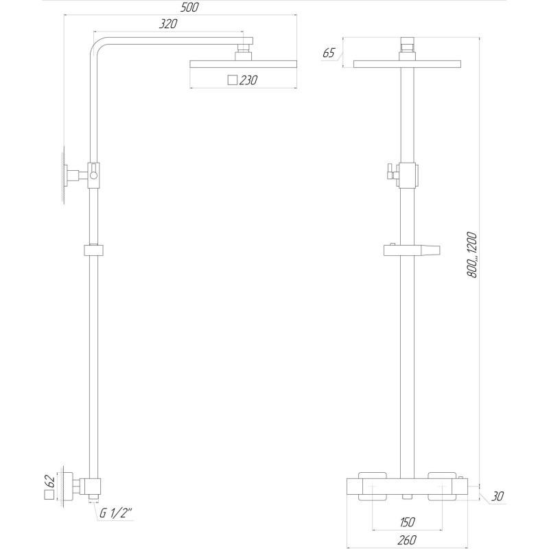 Душова система Globus Lux Termostatic GLQ-0040T (2189375265) - фото 2