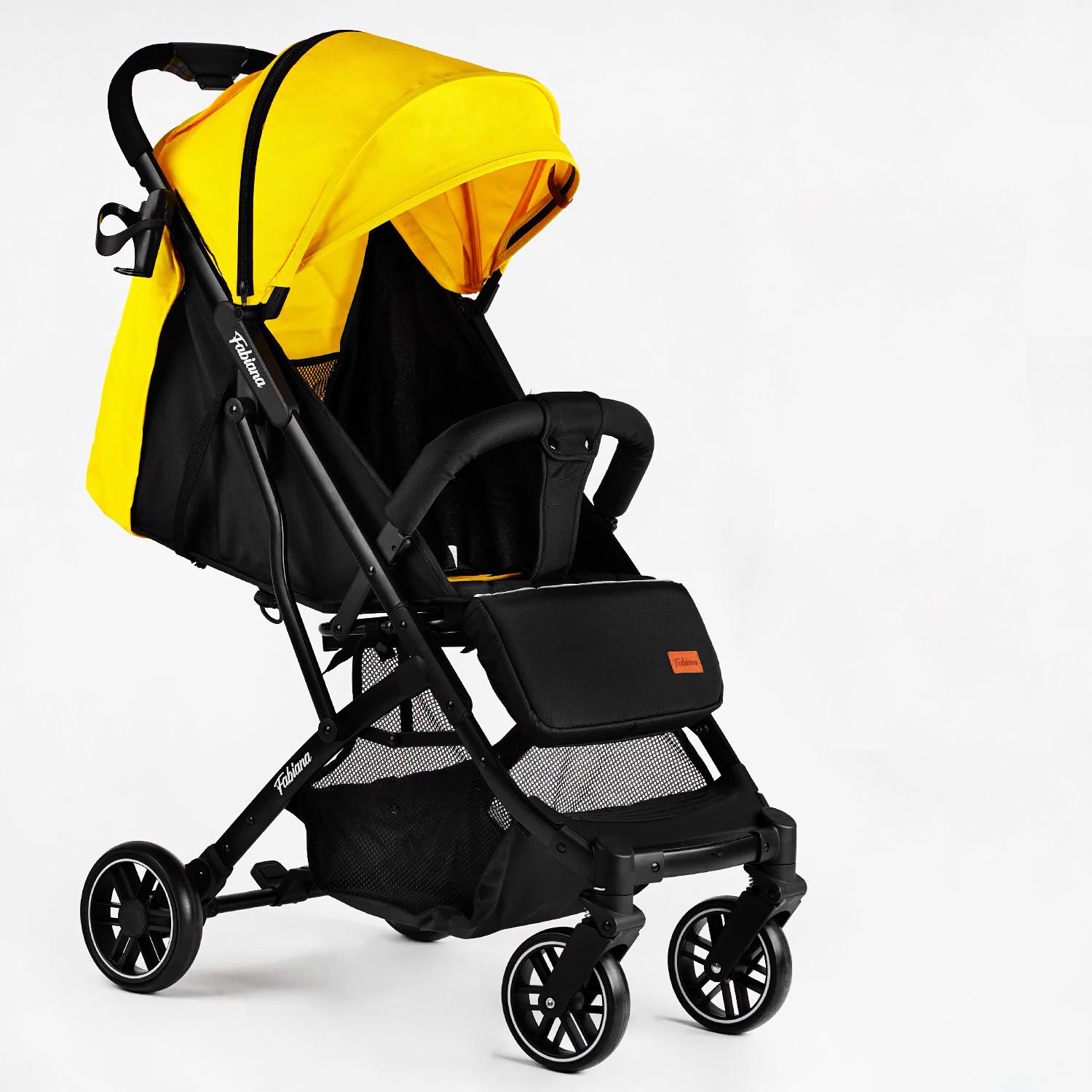 Коляска прогулянкова дитяча Joy Fabiana з телескопічною ручкою Yellow/Black (118431)