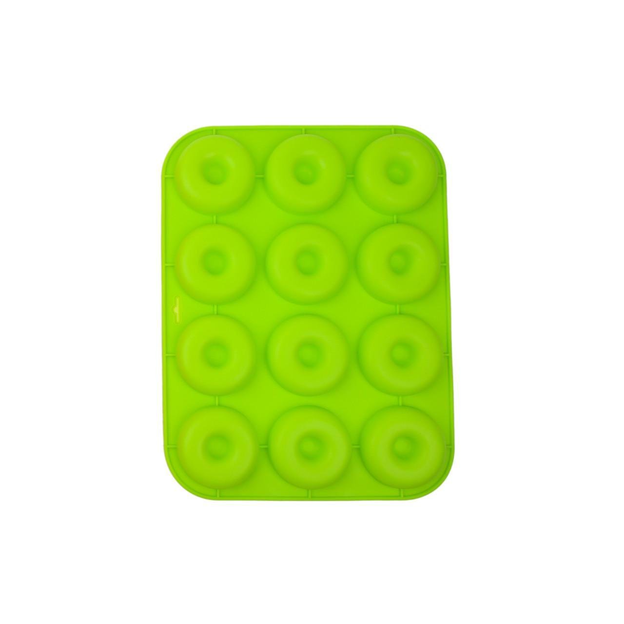 Форма силиконовая для выпечки Пончик 32,5х25 см 12 шт. Зеленый (2358212549)