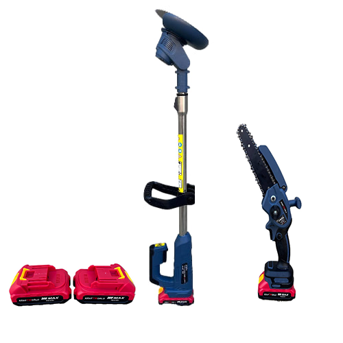 Косилка аккумуляторная и мини пила 2в1 для травы KRAFT WORLD - фото 8