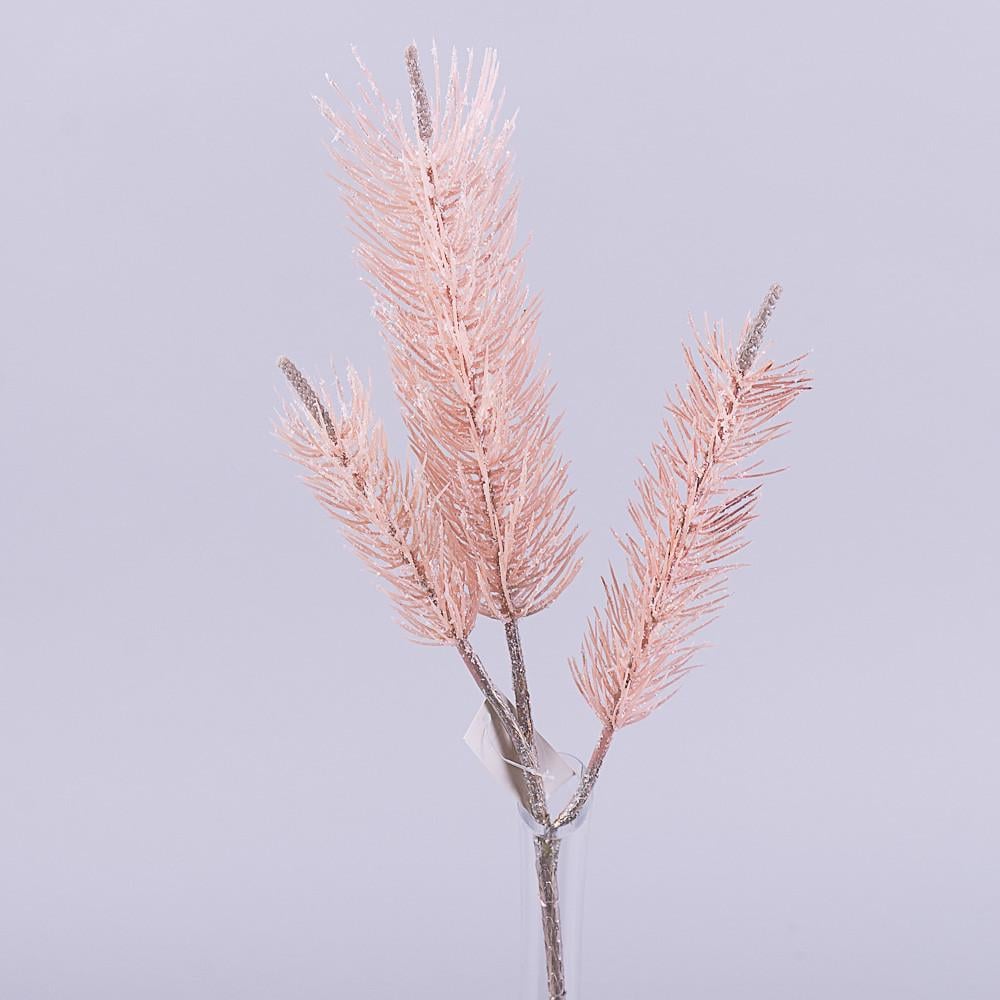 Ветка Ели тройная пастель Пудровый (3279-2)
