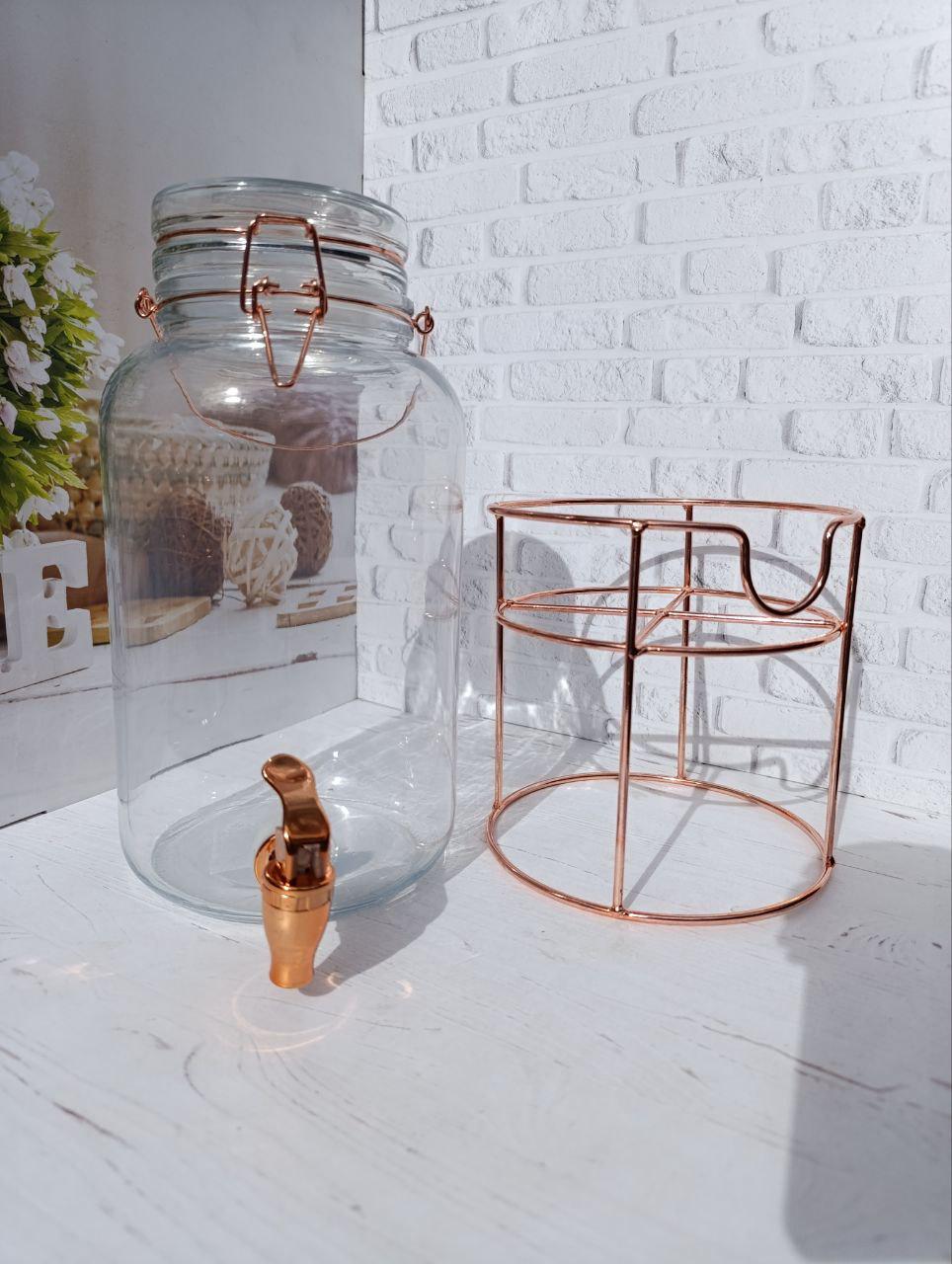 Лимонадник SNT 9036 стеклянный на металлической подставке 4 л Прозрачный (9036) - фото 4 Лимонадник SNT 9036 стеклянный на металлической подставке 4 л Прозрачный (9036) - фото 4