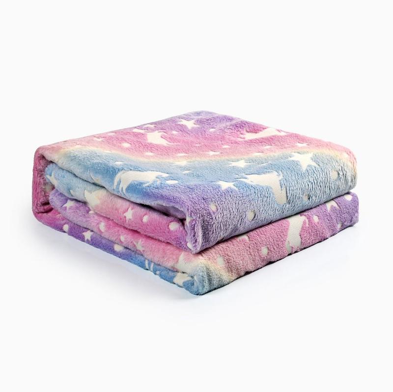 Плед Magic Blanket День/Ночь светящийся в темноте 120х170 см Фиолетово-розовый (370254)