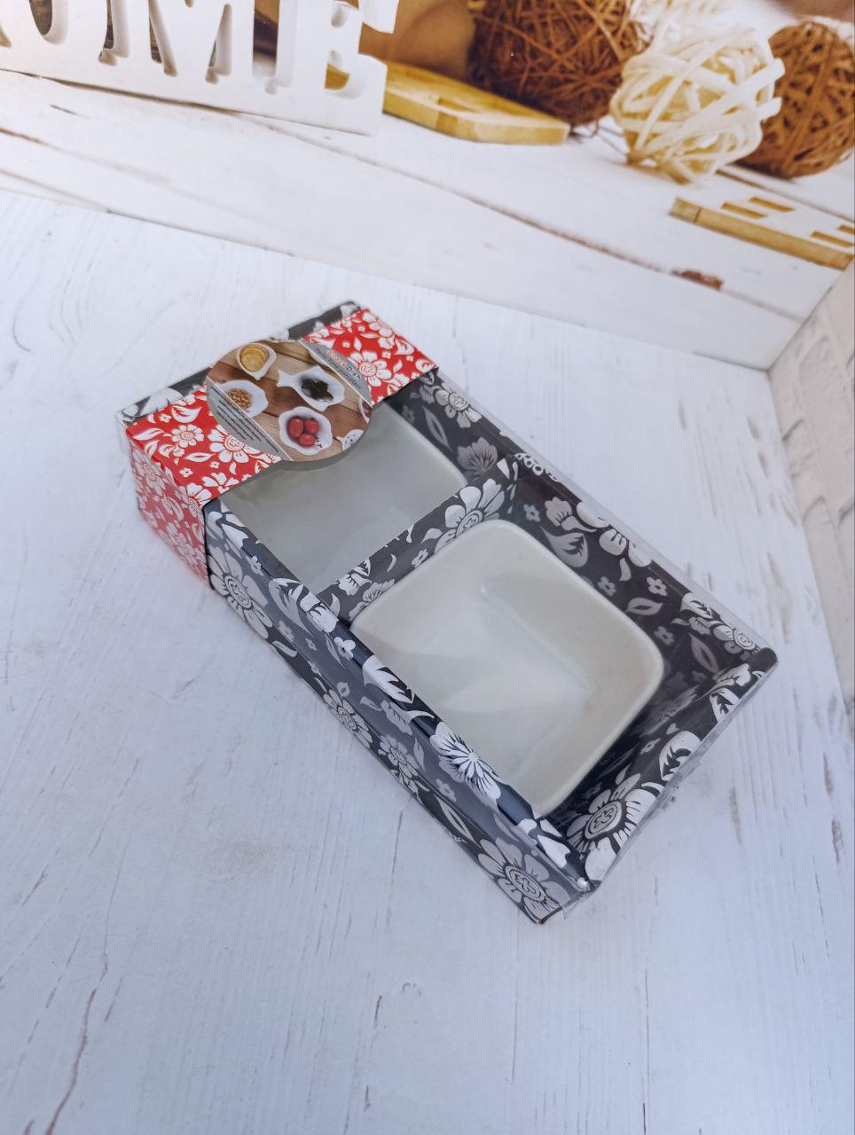 Набор соусниц Stenson фарфор 21х10,5х5,5 см 2 шт. Белый (R91920) - фото 2