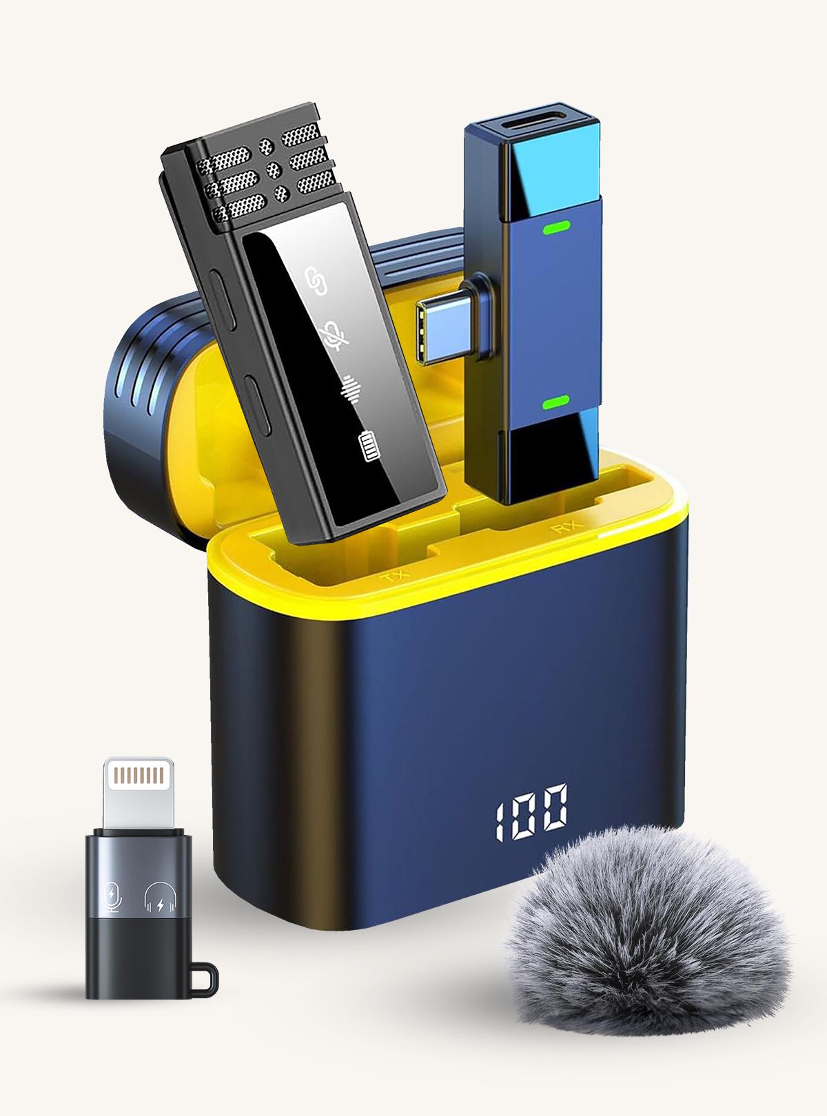 Мікрофон бездротовий петличний OnePro з вітрозахисною насадкою Чорний (73720)