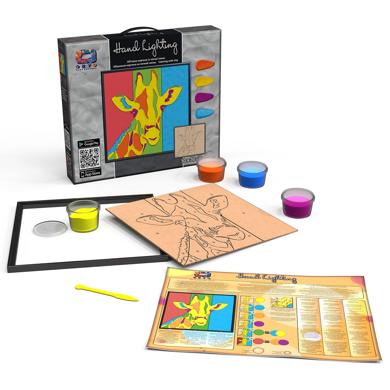 Картина из легкого пластилина OKTO Moon Light Clay mini Жираф 35х40х6 см (70085-001)