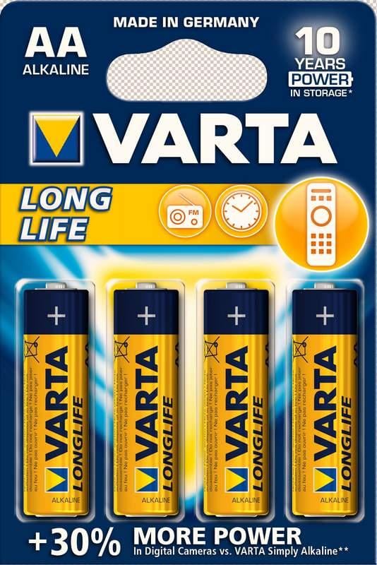 Батарейка лужна Varta Alkaline EXTRA Long Life LR6 АА 4 шт. (3017)