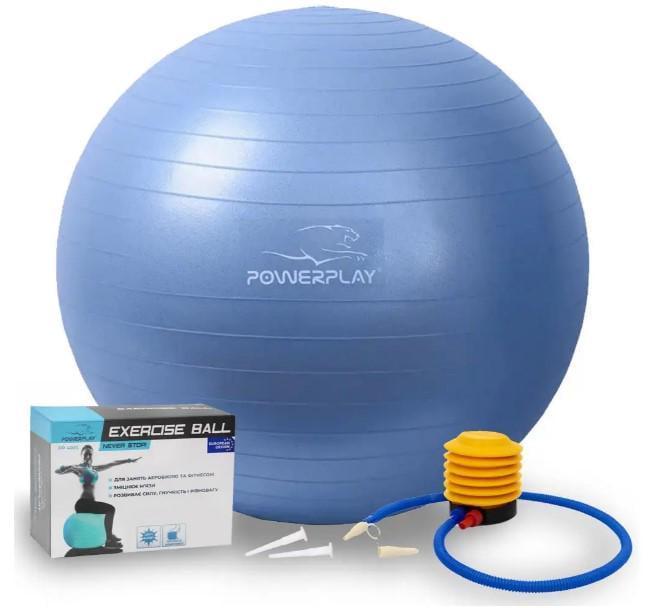 Фитбол для фитнесаPowerPlay 4001 Gymball с насосом Ø 65 см Синий (PP_4001_65_Blue)