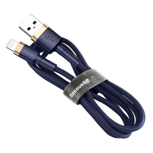 Кабель для быстрой зарядки BASEUS Cafule Cable USB to Lightning 2,4 A 1 м Gold/Blue (CALKLF-BV3) - фото 4