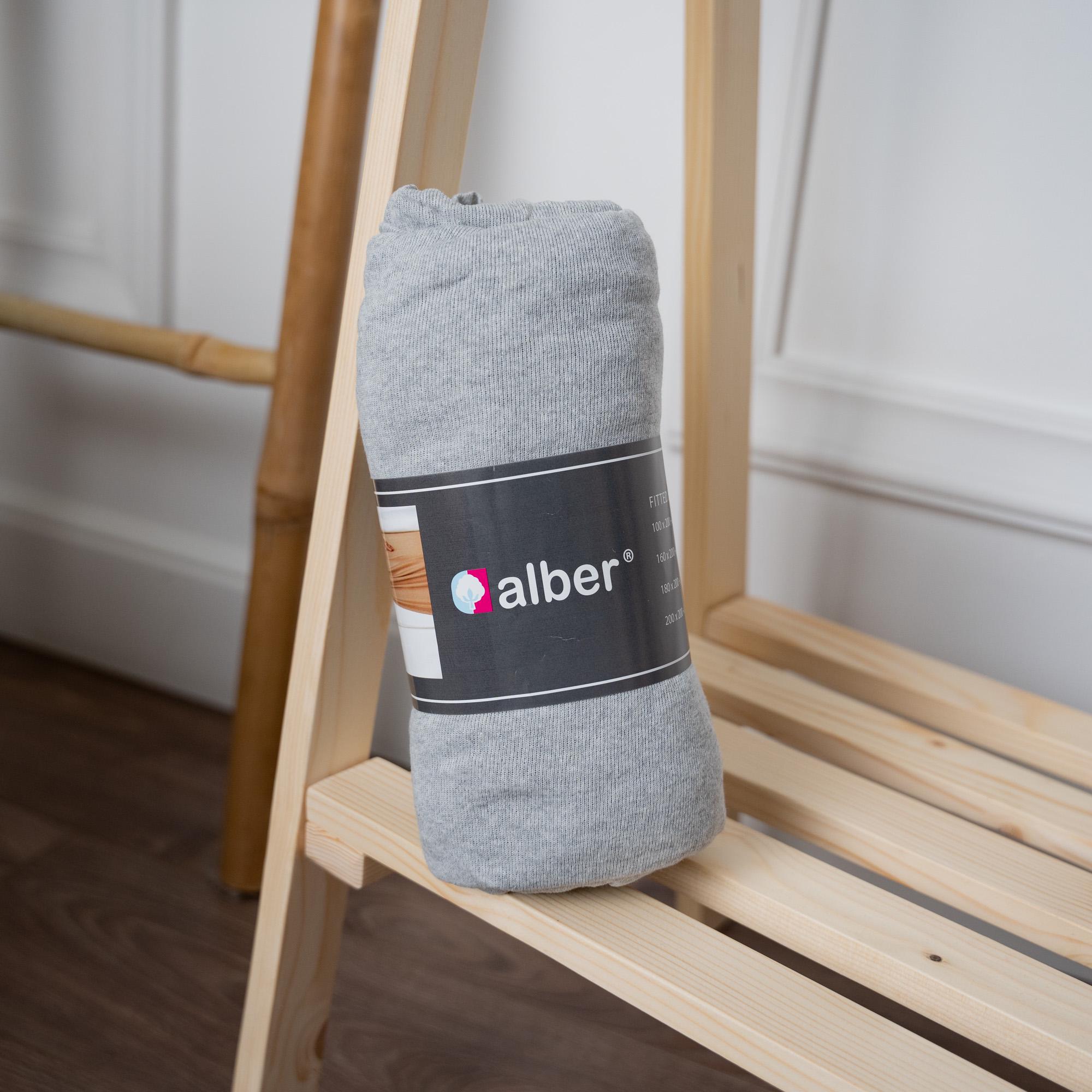 Простирадло трикотажне 160х200 см Світло-сірий (86541) - фото 1