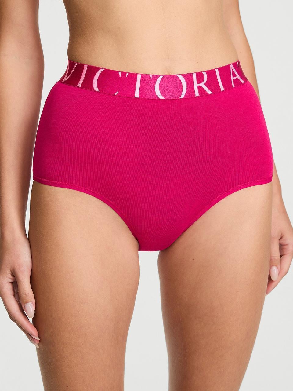 Трусики женские Victoria's Secret Exploded Logo Cotton Modern Brief XXL Фуксия (3128556705)