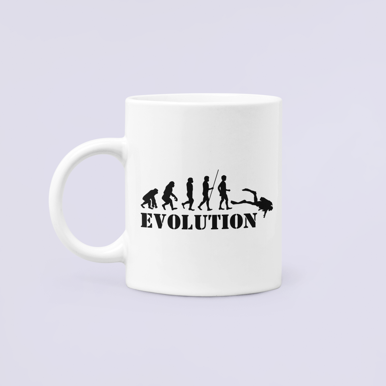 Чашка керамическая с принтом "Evolution" 330 мл Белый