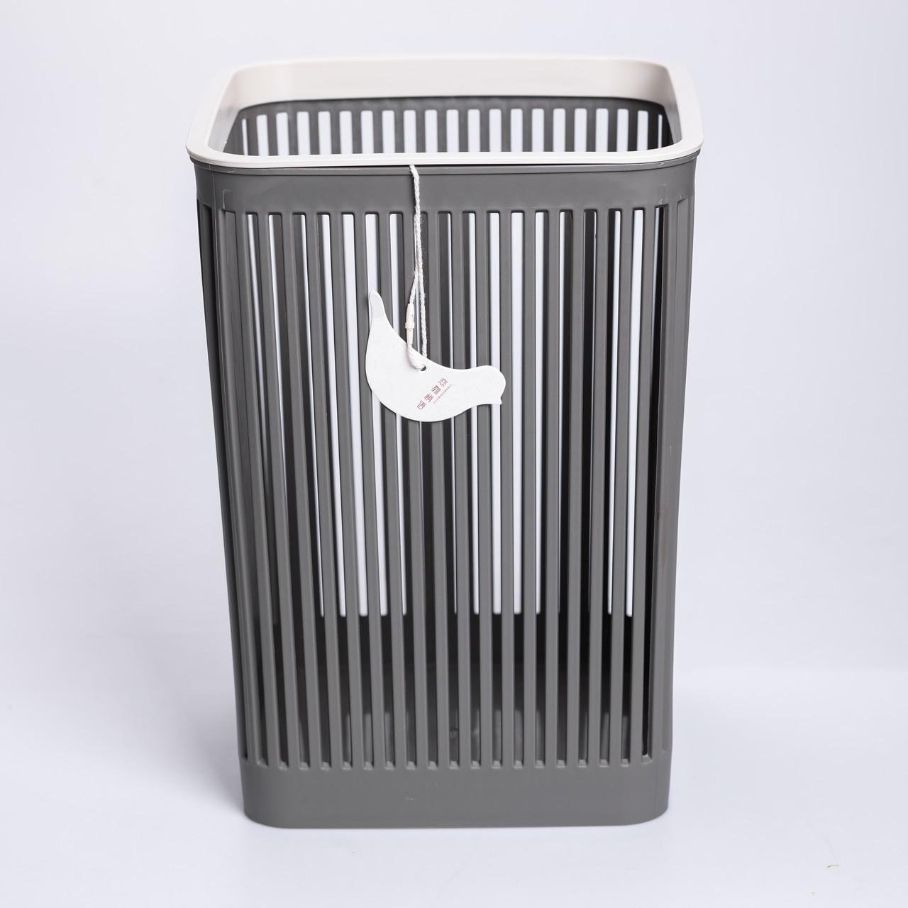 Кошик для сміття пластиковий для паперу 22х22х30 см 8 л Сірий (HP-45-9G)