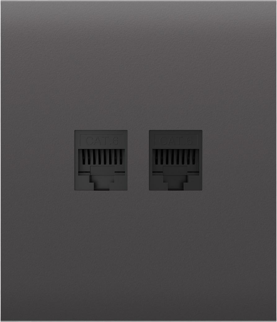 Панель передняя для встроенной интернет-розетки Ajax CenterCover LAN Grey (17437)