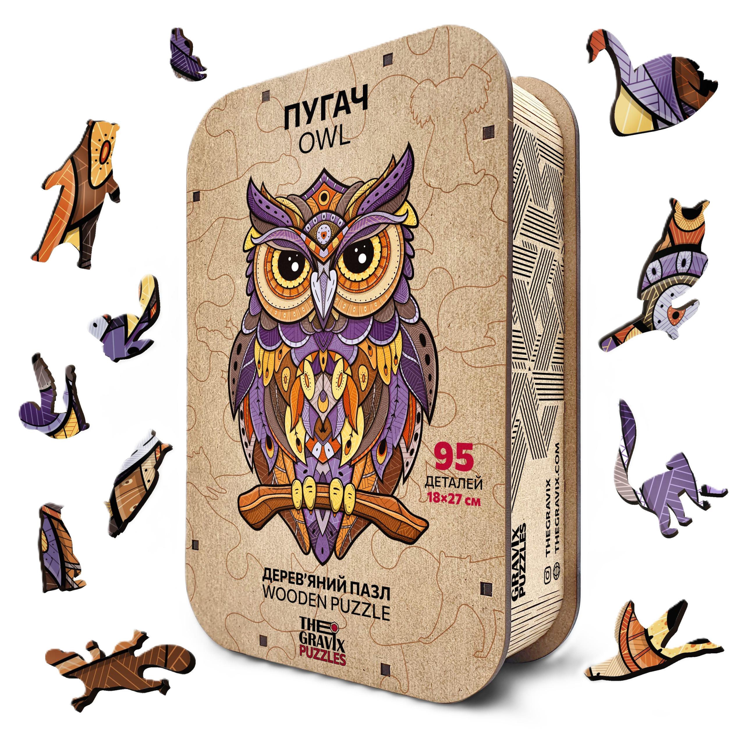 Пазл деревянный THEGRAVIX Филин фигурный (28164888)