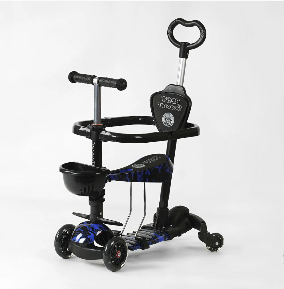 Самокат трехколесный Best Scooter 5в1 с дополнительными колесами защитный бампер (LS-03369)