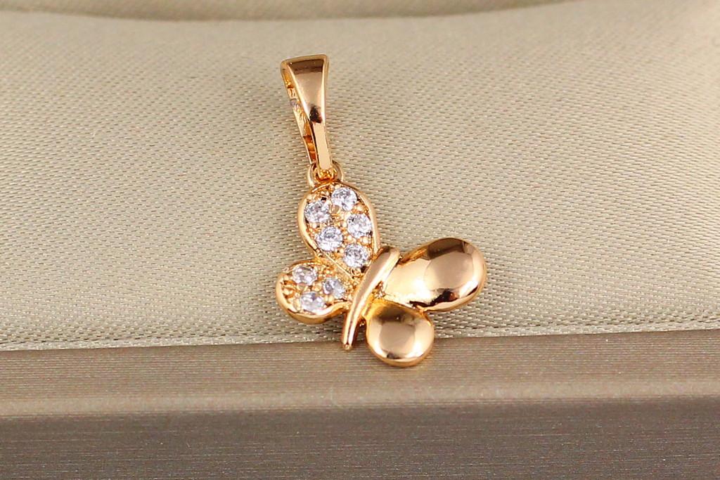 Кулон Xuping Jewelry Маленький мотылек 1,3 см Золотистый
