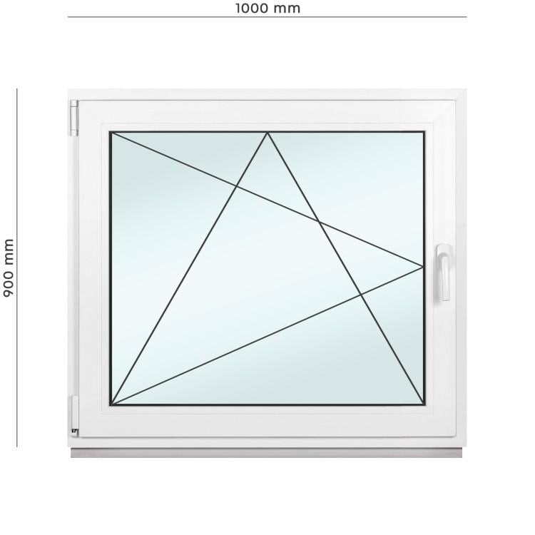 Вікно металопластикове Framex поворотно-відкидне з лівим відкриттям 1000х900 мм Білий - фото 2