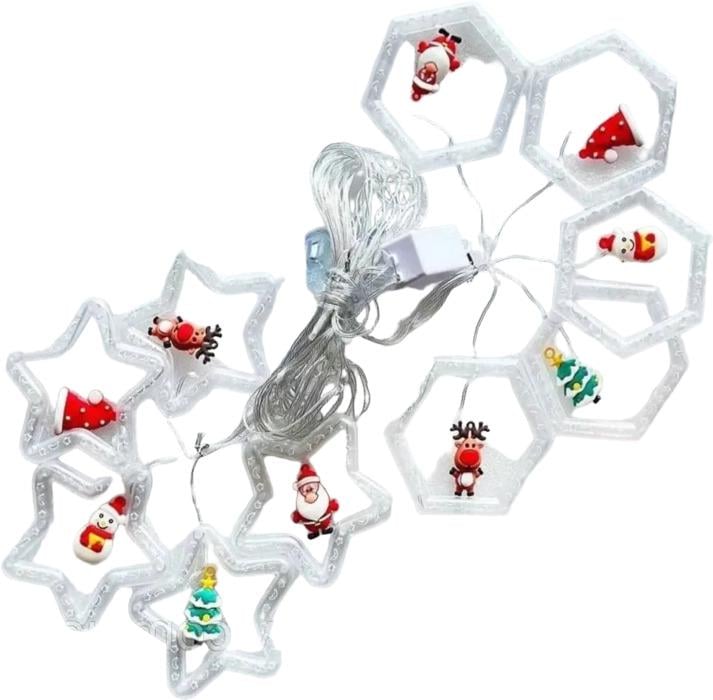 Гирлянда-штора Звезды-грани USB 3x3 м 300LED (234576472_279) - фото 4 Гирлянда-штора Звезды-грани USB 3x3 м 300LED (234576472_279) - фото 4