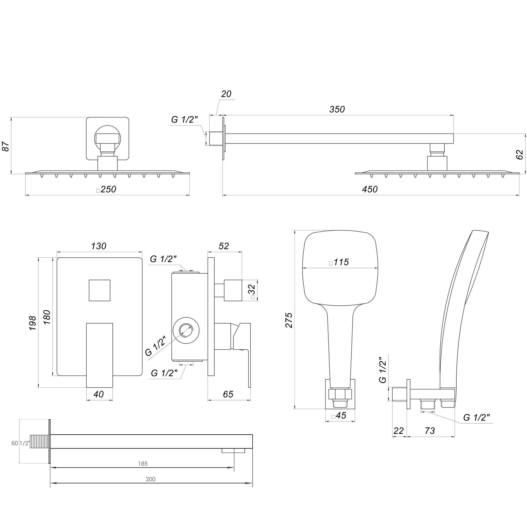 Душевая система Globus Lux SMART GLM-305L-BB - фото 5