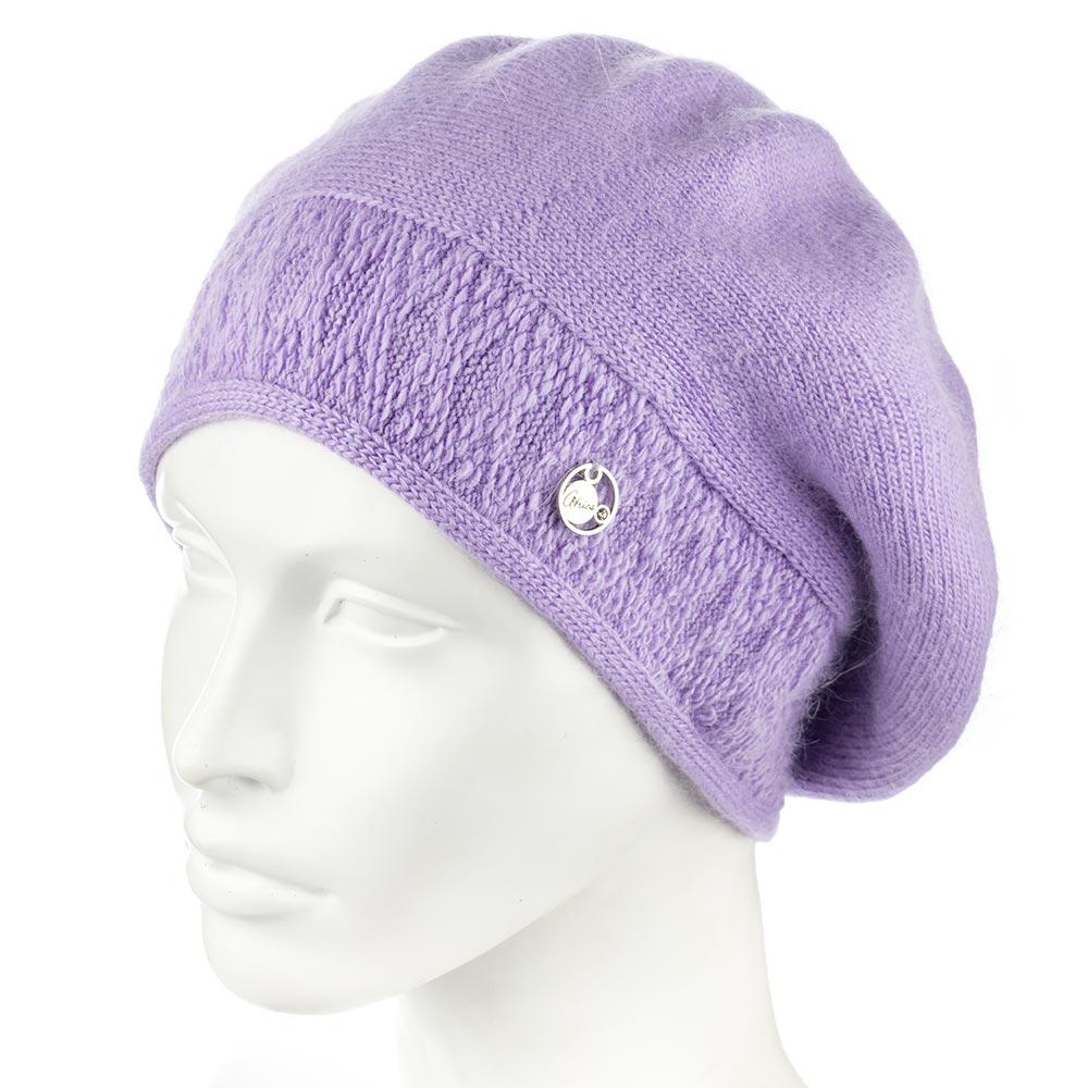 Берет женский зимний Atrics WH913 двойной ангоровый Лавандовый