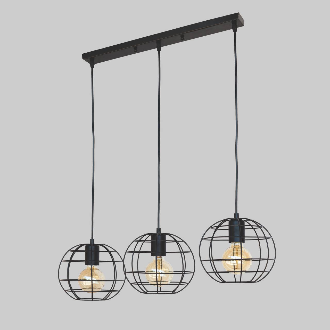 Люстра лофт на 3-подвеса Черный (56-PR2175F-3 BK (500)