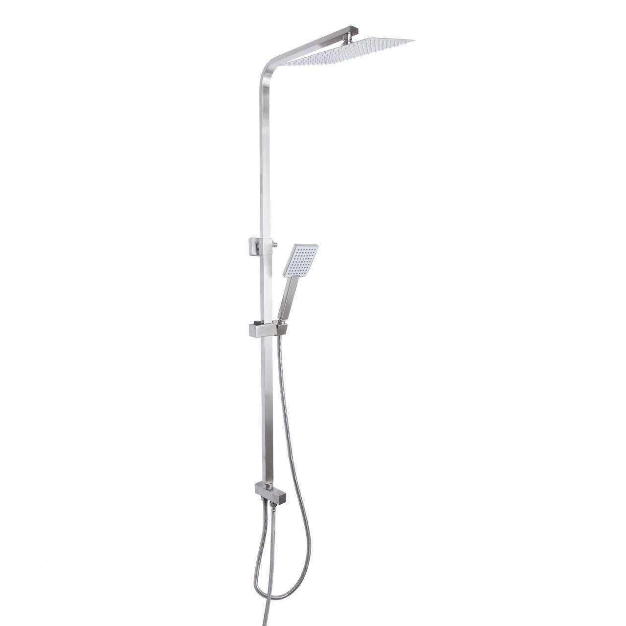 Душова стійка універсальна Lidz Kubis 1120 на два споживача Nickel (LDKUB1120NKS46111)