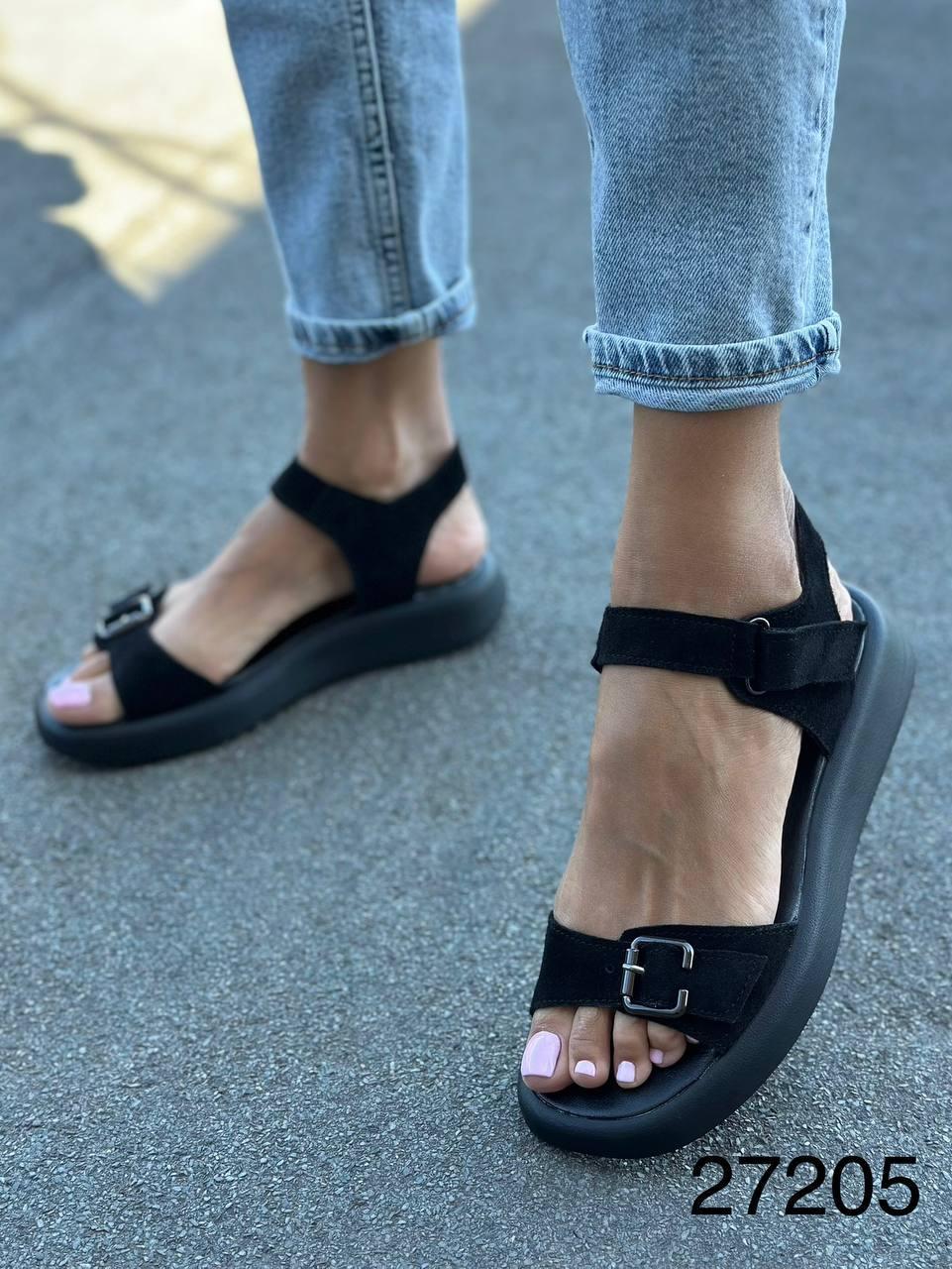 Босоножки женские премиум р. 36 Черный (27205) - фото 4 Босоножки женские премиум р. 36 Черный (27205) - фото 4