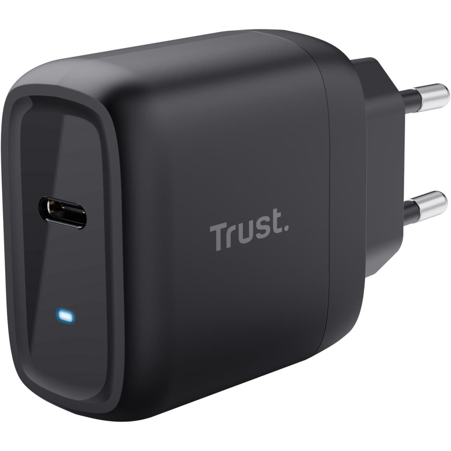 Зарядное устройство сетевое Trust Maxo 45 Вт USB-C с кабелем Черный (24816)
