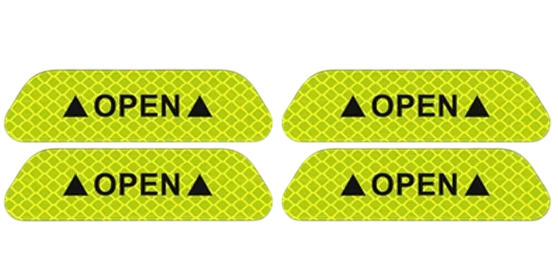 Наклейки световозвращающие на двери 4 шт. Салатовый (1823451610)