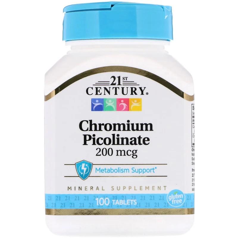 Витамины 21st Century Chromium Picolinate 200 мкг 100 таблеток Витамины 21st Century Chromium Picolinate 200 мкг 100 таблеток