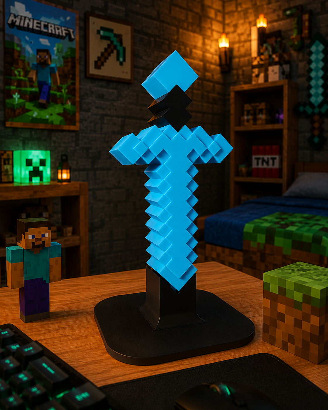Подставка-органайзер для наушников Minecraft Меч Держатель для настольной гарнитуры (35110684)