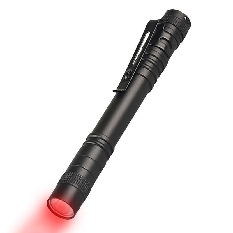 Фонарь с красным LED-светом для ночного видения от батареек (29416)