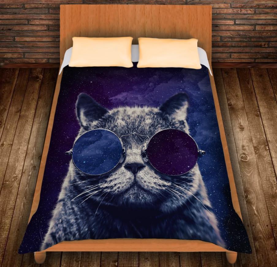 Плед с 3D принтом Космический кот 150x200 см (epi_0041)
