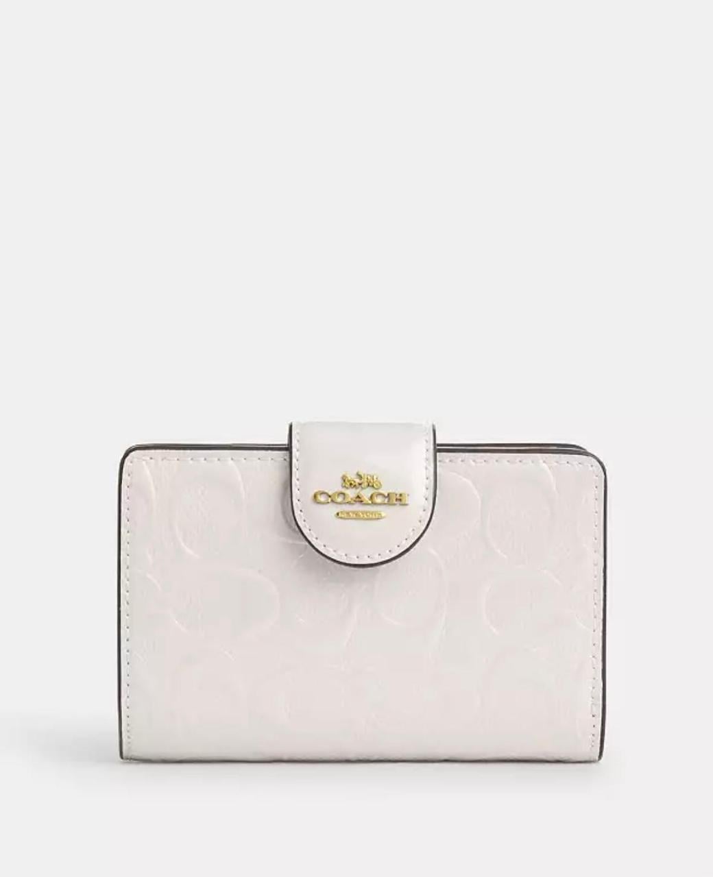 Кошелек женский кожаный Coach Medium Corner Zip Wallet In Signature Leather CT979 (2881900385)
