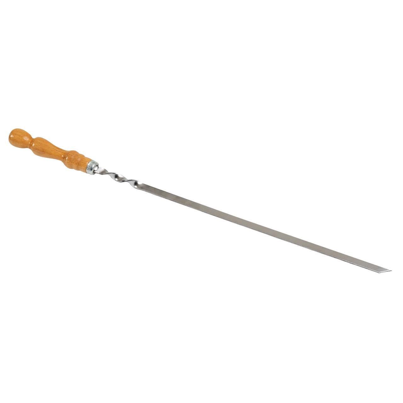 Шампур плоский Лак с деревянной ручкой 650х13х3 мм