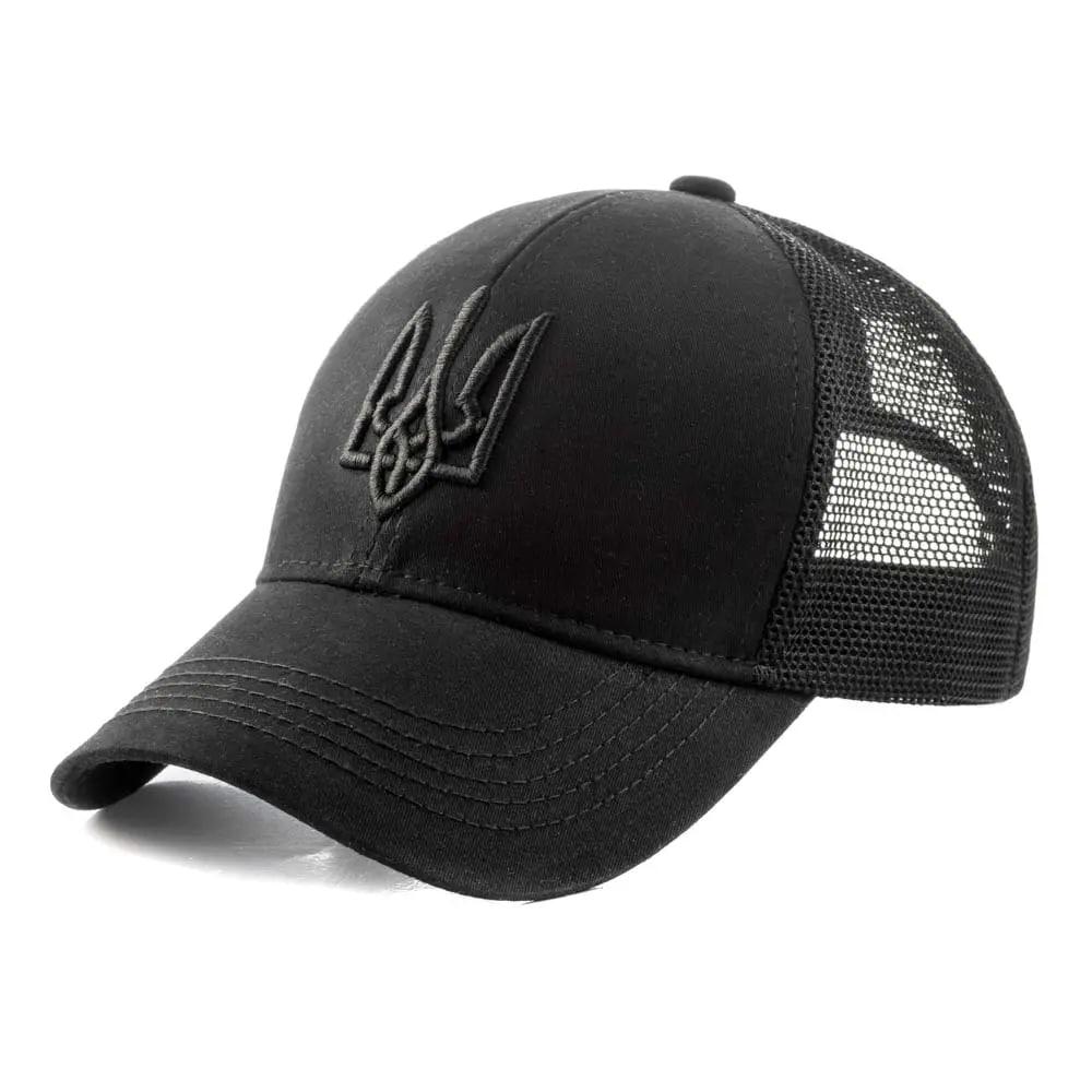 Бейсболка герб України Atrics UAIB29 літня із сіткою котона M/р. 55-56 Чорний