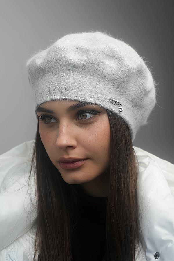 Берет шерстяной Braxton Донна женский Светло-серый (7218)