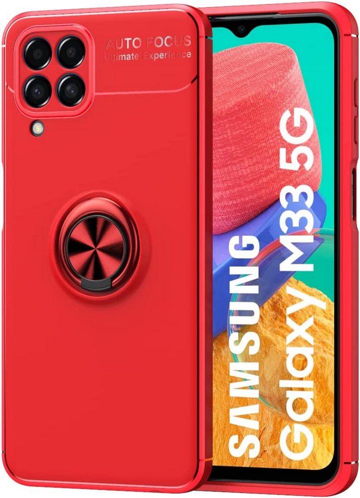 Чехол с кольцом Samsung Galaxy M33 5G M336 Autofocus Red (30110-2D)