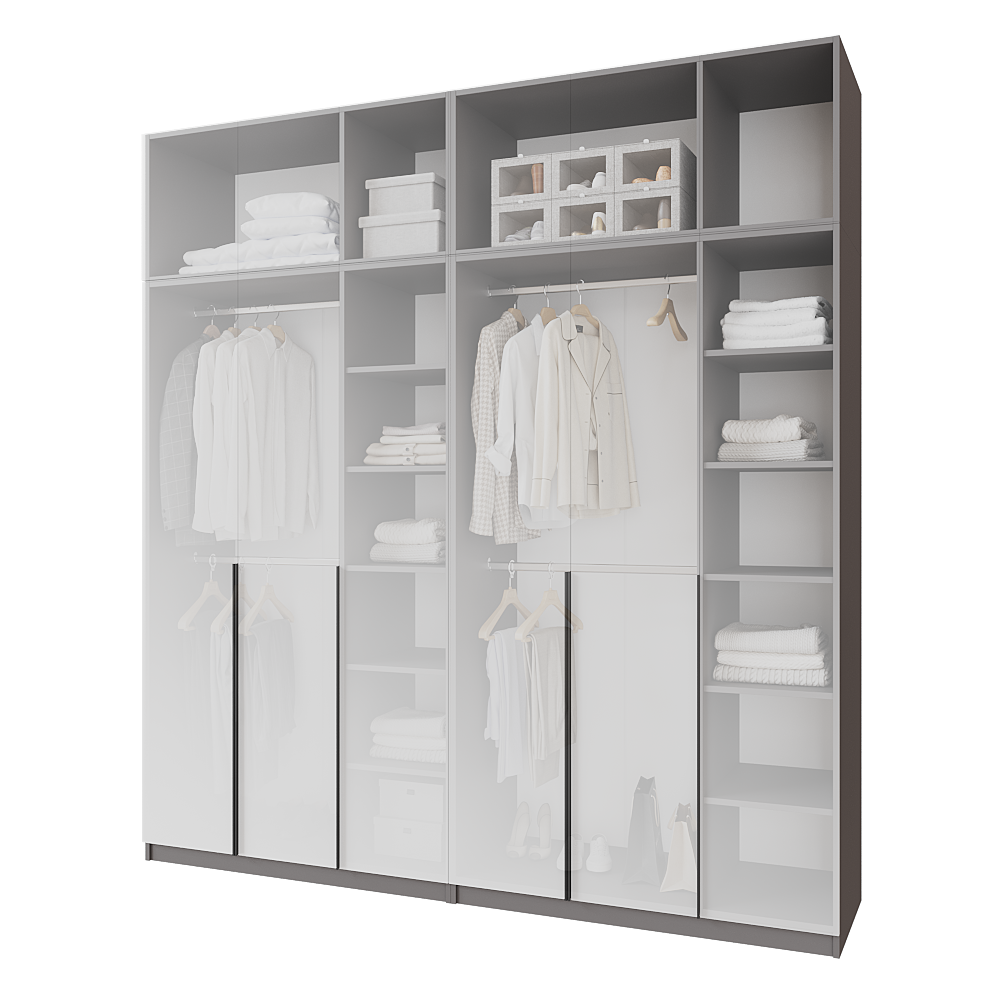 Шкаф распашной с антресолью Меблітренд Чиназес Чиа-2400.4 2400х500х2450 мм Графитовый/Белый (26890298) - фото 2 Шкаф распашной с антресолью Меблітренд Чиназес Чиа-2400.4 2400х500х2450 мм Графитовый/Белый (26890298) - фото 2