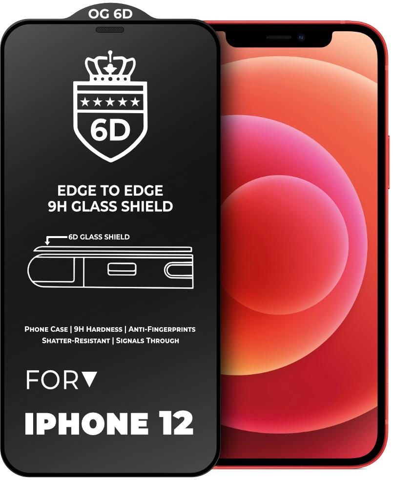 Защитное стекло 6D OG Crown iPhone 12 Black (18838)