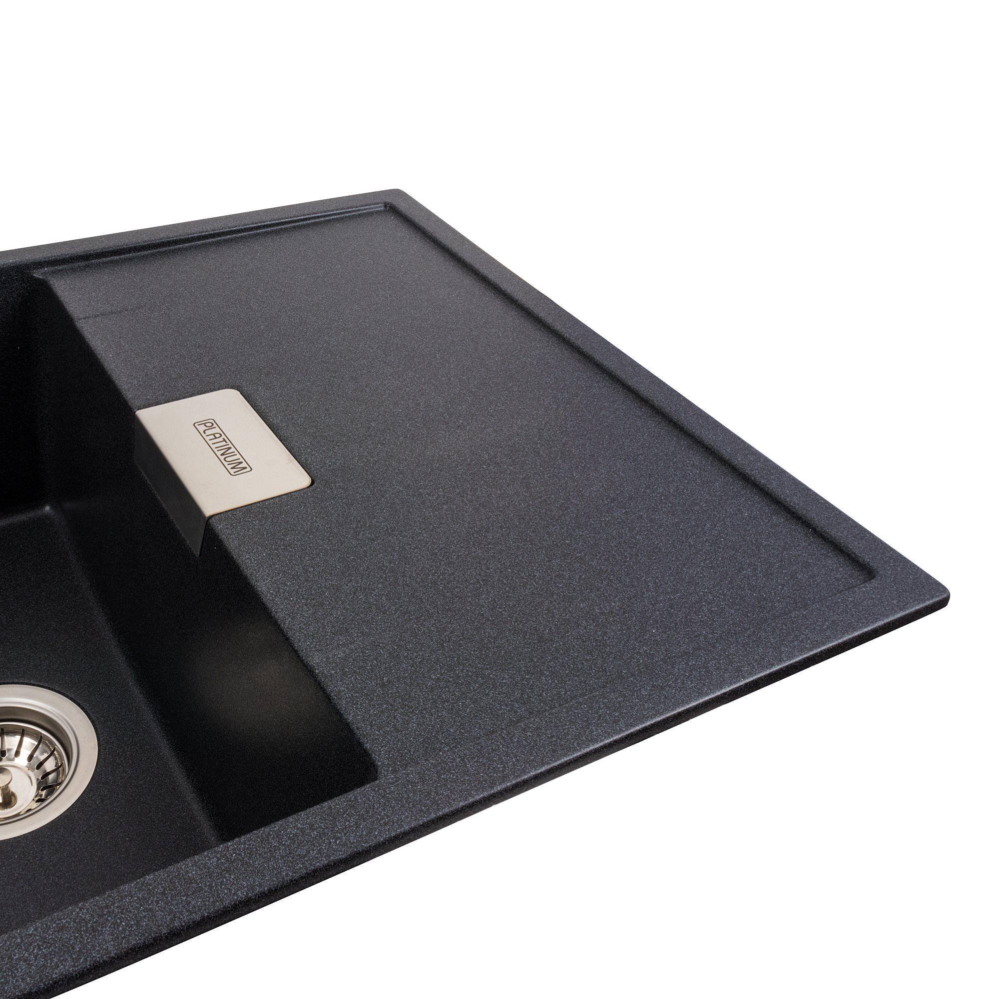 Мийка для кухні гранітна Platinum 8650 DIAMOND матова Карбон - фото 3 Мийка для кухні гранітна Platinum 8650 DIAMOND матова Карбон - фото 3