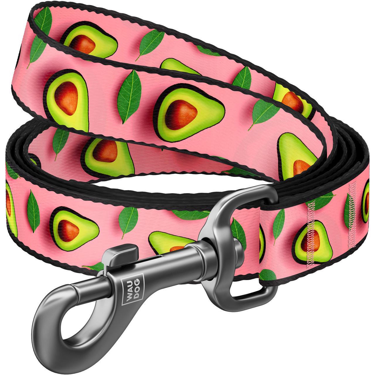 Поводок для собак нейлоновый Waudog Nylon Авокадо на розовом M 300 см 20 мм (761-4051)