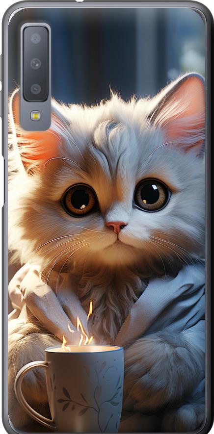 Чехол на Samsung Galaxy A7 (2018) A750F White cat (5646u-1582-42517)
