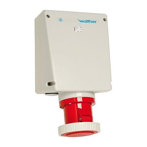 Розетка настенная Walther-Werke СЕЭ-тип 4 полюса 125A 400V IP67 мультиконтакт внутренний крепеж без клемм (wl179406OK)